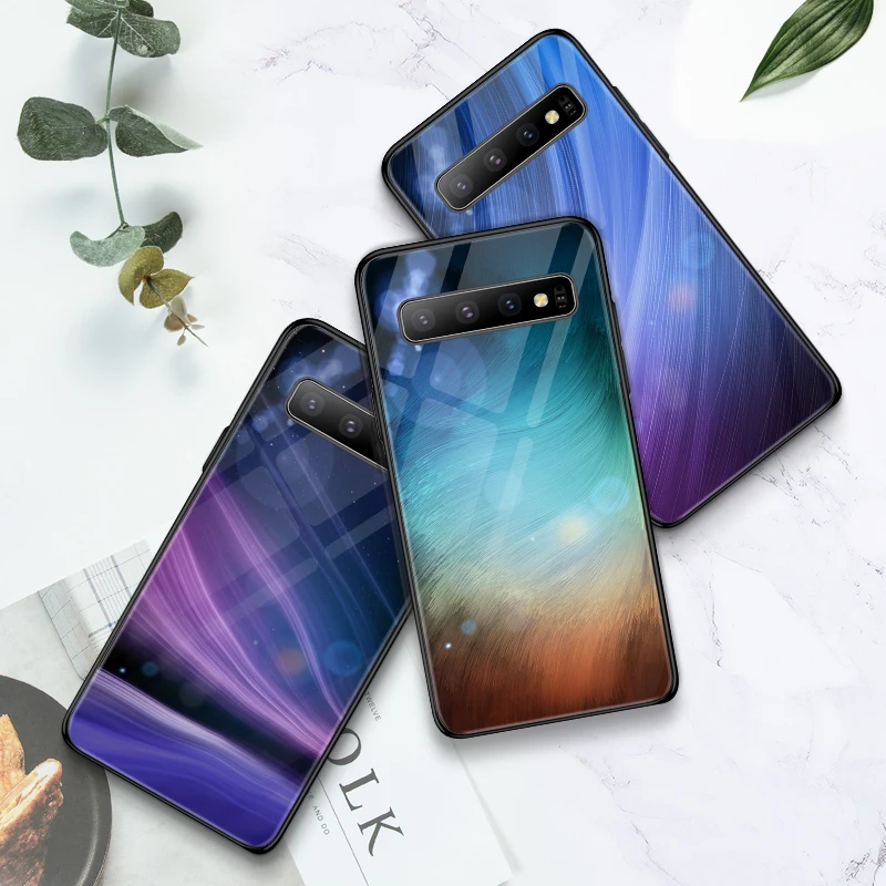 Роскошный цветной градиентный чехол для телефона из закаленного стекла Samsung Galaxy