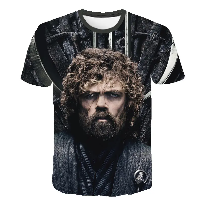 

2019 Newest T-shirt Game of Thrones tshirt Night King & Dragon Men's T-shirt 3d Print T-shirt Summer Hip Hop Short Sleeve