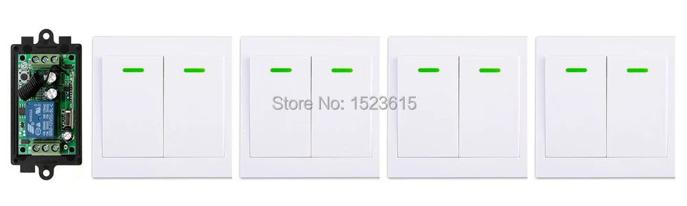 

New DC12V 1CH Wireless Remote Control Switch System Receiver + 4*Wall Panel Remote Transmitter Sticky Remote Smart Home Switch