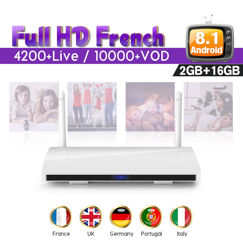 

IPTV France box Android 8.1 R6 2G 16G SUBTV Subscription IPTV Code 4K H.265 IPTV Arabic Canada Belgium French Italia IP TV Box