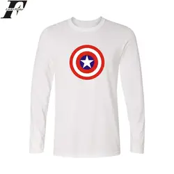 Luckyfridayf модные Капитан Америка футболка с длинным рукавом Для мужчин бренд Повседневное белый футболка Для мужчин Хлопок Забавный XXS-4XL