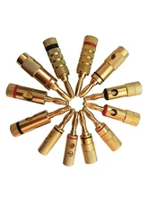 24K Gold Plated Pure Copper Banana Plug Connector Zinc Alloy Monster Audio Power Speaker Plugs Connector