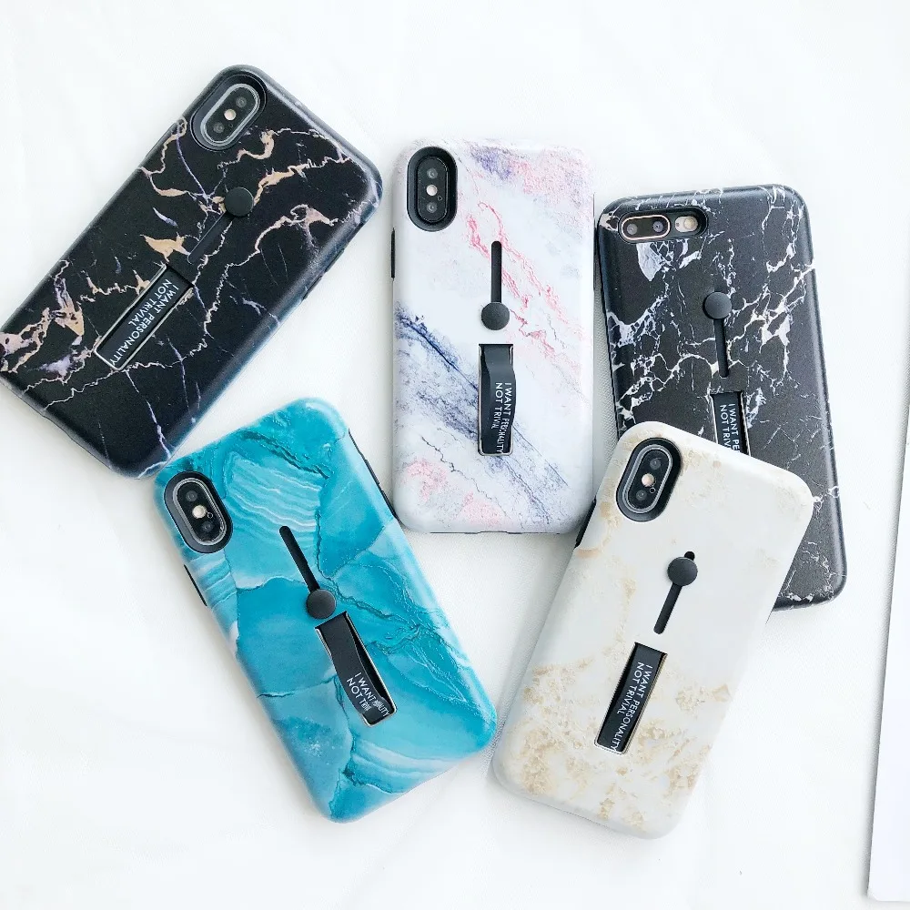 Мраморный чехол для iPhone 7 Plus XR XS Max Hide Ring держатель подставка телефона Чехлы X 8 6 6s