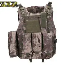 Unloading Men Tactical Outdoor Hunting Camouflage Vest Multi-Pocket Waistcoat Male Sleeveless Solid Vest Masculino Jacket multi pocket tactical vest black male vest outdoor male cs field equipment breathable mesh