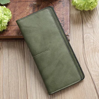 

Classical Vintage Women Long Purse PU Leather Card Holder Simple Fashion Two Fold Clutch Money Bag Lady Girl Casual Wallets FA$1