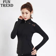 Куртка, пальто, Спортивная женская спортивная куртка с длинным рукавом, на молнии, куртка для бега, рубашка для йоги, Спортивная рубашка, толстовка, топ для йоги, Спортивная рубашка