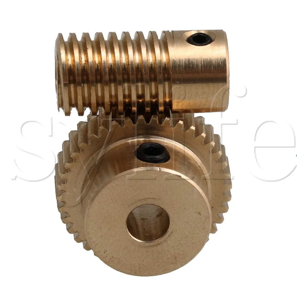 0 5 Modulus 40 Teeth Brass Worm Gear Wheel 5mm Hole Dia Worm Gear Shaft Kits