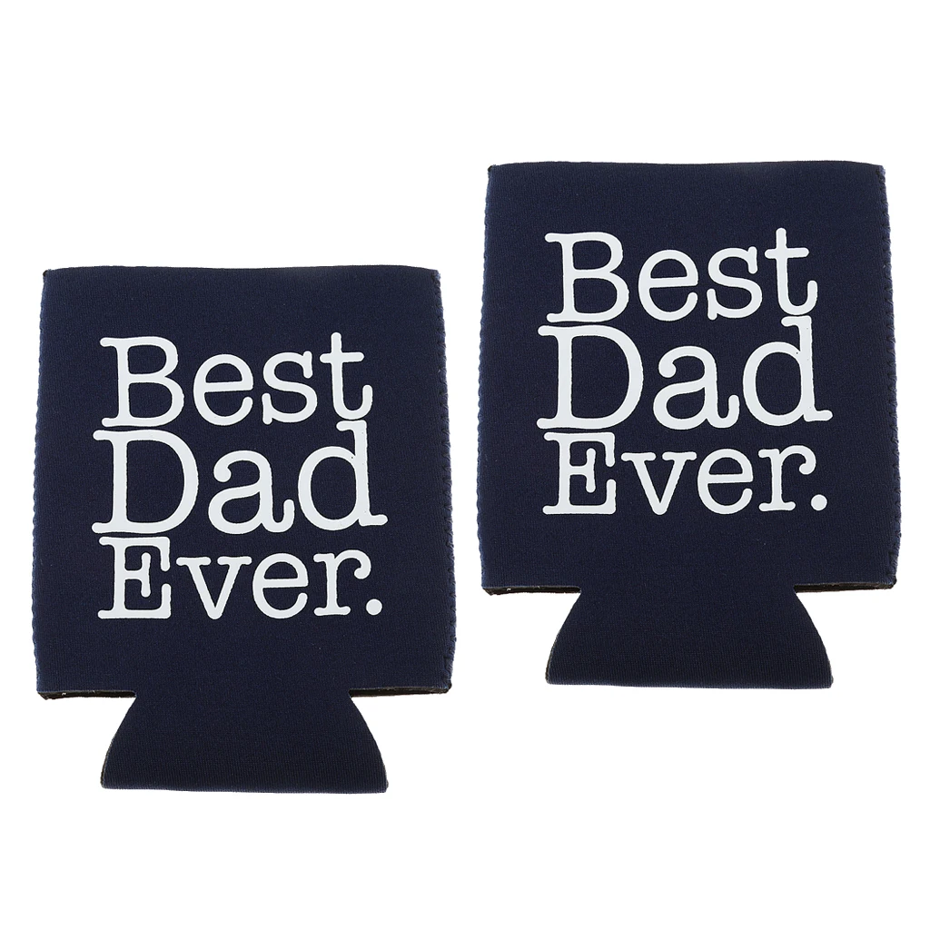 MagiDeal 2pcs Funny BEST DAD EVER Beer Can Holder Cooler Neoprene Beer Can Holders for Wedding Birthday Party Engagement Favors