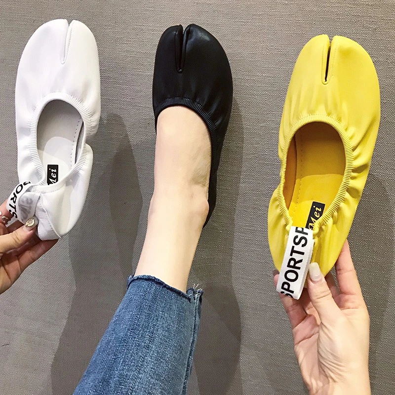 

Fashion flats Woman Super cozy soft soles Grandma shoes Folded slip on Ladies Breathable Split toe 2019 fancy chaussures femme