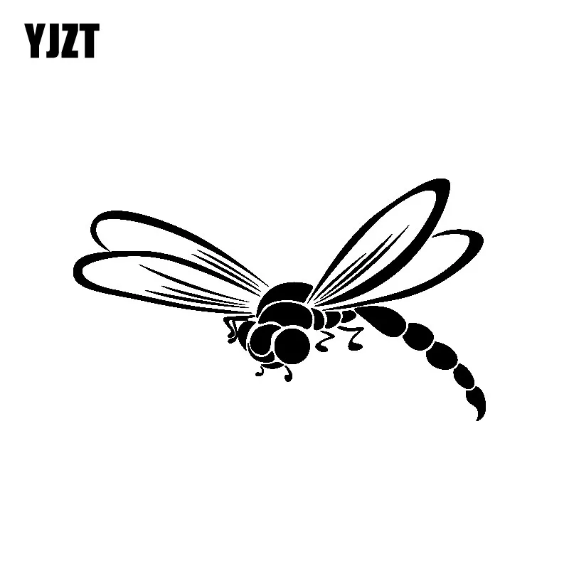YJZT 15.1CM*8.8CM Delicate Dragonfly Beautiful Nifty Vinyl Decal Nice Car Sticker Black/Silver C19-0862 | Автомобили и мотоциклы