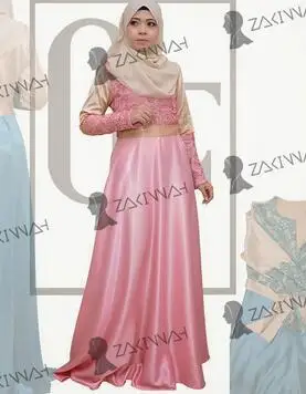 10 шт./лот, FedEx, Быстрая, женское атласное мусульманское платье из искусственного шелка, кружевное лоскутное длинное Абая, Повседневное платье размера плюс - Цвет: 4