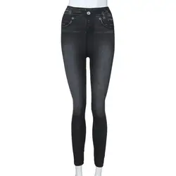 Женские джинсовые брюки карманные тонкие леггинсы для фитнеса плюс размер леггинсы длина джинсы D300614