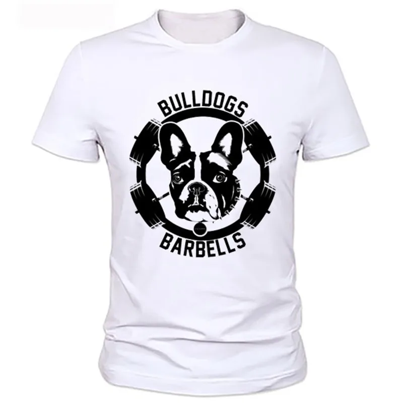 الاثقال الكلب تصميم شعار المطبوعة القمصان الصيف ماركة جديدة كوتون أرض الإنسان القمصان مصنع المخرج 6 الأنماط