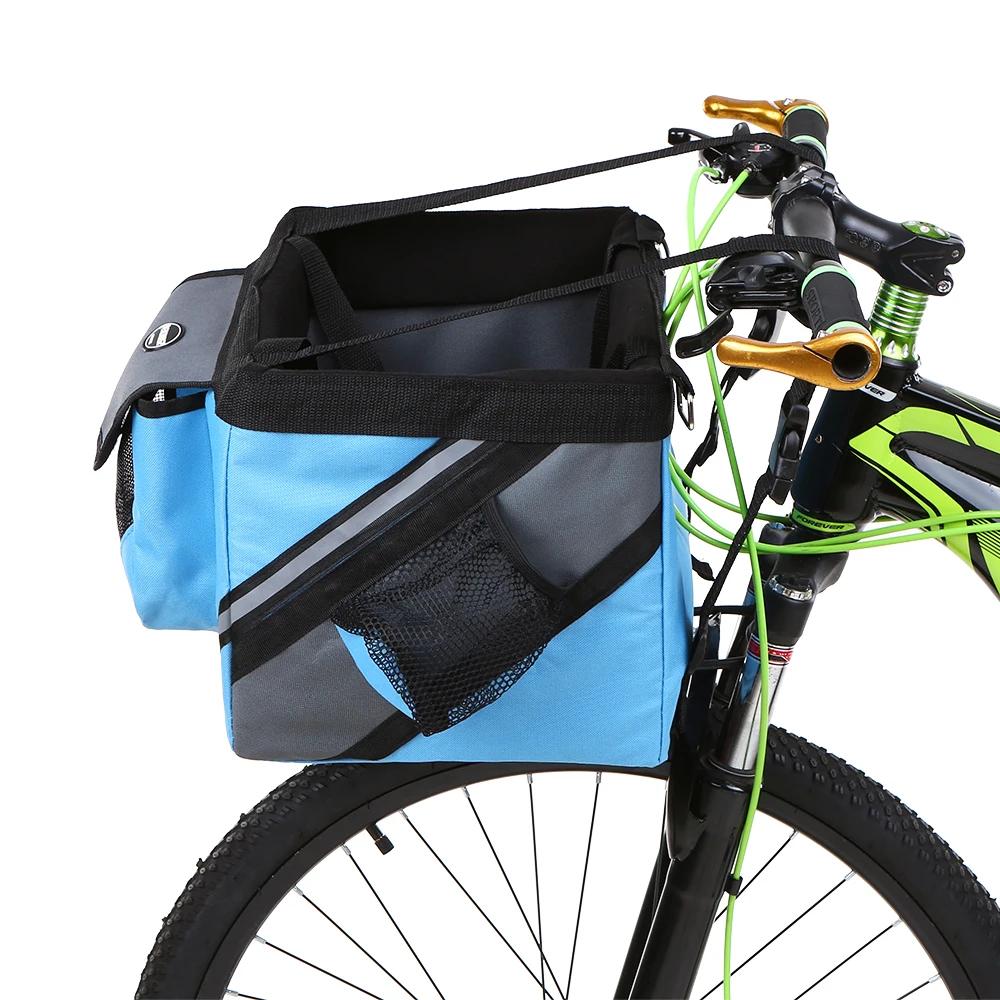 Top Hard-wearing Bicycle Bag Cycling Bike Bicycle Handlebar Basket Bike Front Bag Box Pet Dog Cat Carrier Black / Blue / Coffee 18
