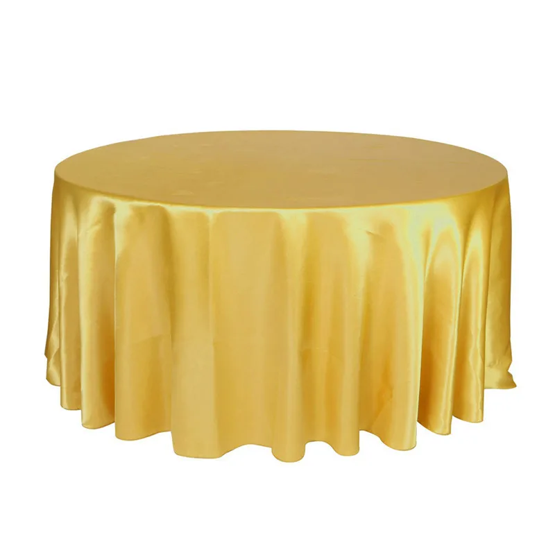 10 шт./упак. темно-синий 120 дюймов Круглая атласная Скатерть для стола для свадебной вечеринки Ресторан банкетные украшения - Цвет: Gold
