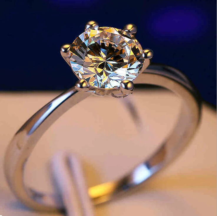 wholesale fashion jewelry solitaire 1ct claw 925 sterling silver white aaa cz stones finger wedding band ring gift size 4 10 - Wholesale Wedding Rings wholesale fashion jewelry solitaire 1ct claw 925 sterling silver white aaa cz stones finger wedding band ring gift size 4 10 - Wholesale Wedding Rings