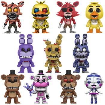 Five Nights At Freddy's 5PCS/Set Action Figure Anime PVC Doll FNAF Puppet Nightmare Chica Bonnie Foxy Freddy 5 Fazbear Bear Toys freddy fazebear chica foxy full face latex mask costume toys five nights at freddy fnaf halloween horror mask brinqudoes l2079