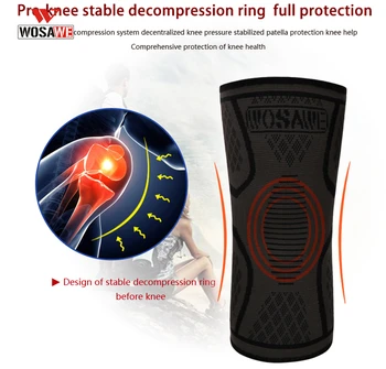 

WOSAWE 1 PC Elastic Knee Pads Warm Kneepad Breathable Basketball Support Silicon Padded Brace Patella Protector Joelheiras