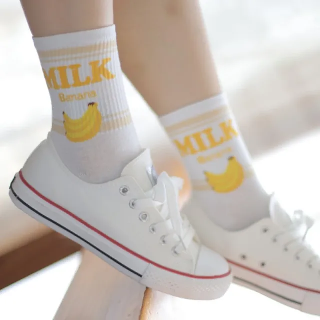 Japanese Cute Strawberry and Banana Milk Socks 4