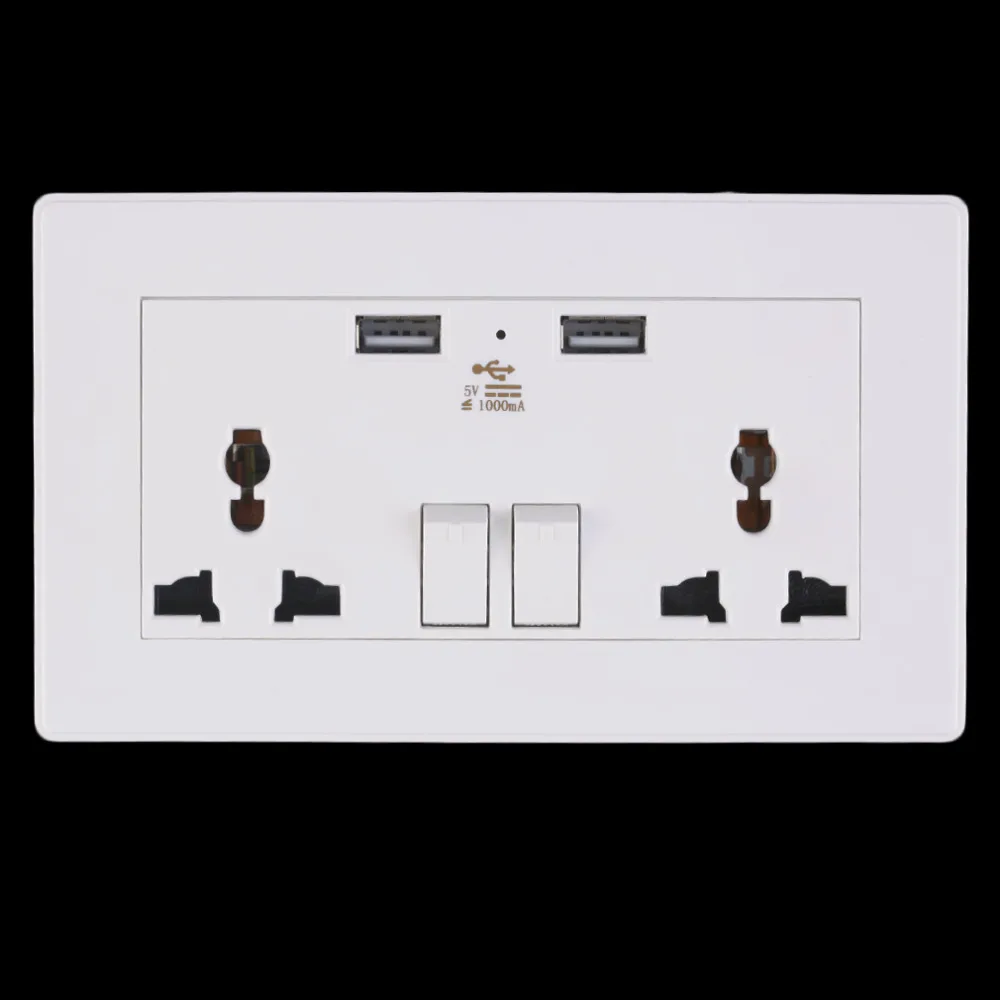 

2017 High Quality New Dual USB Port Electric Wall Charger Dock Socket Power Outlet Panel Plate