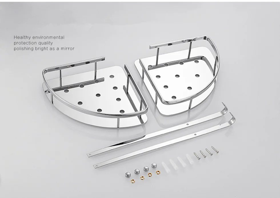 Угловая полка для ванной, двойная полка для ванной, зеркальная полировка, 304, нержавеющая сталь, плавающая, repisa etagere, фреска