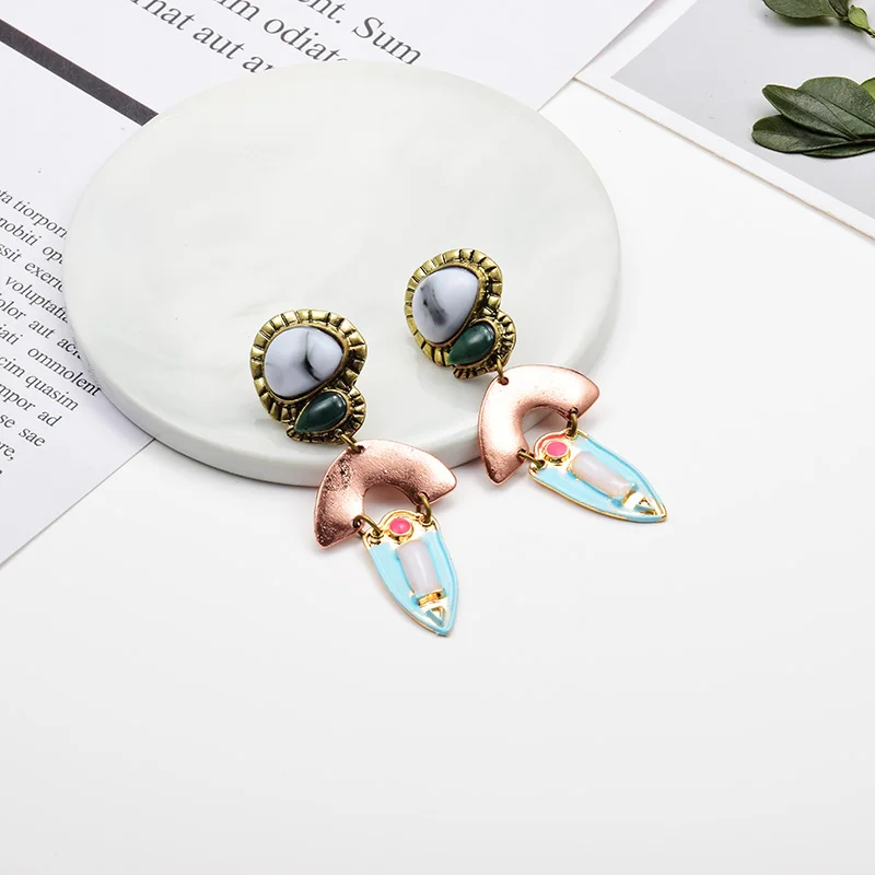 

Statement Vintage Rhinestone Drop Earrings Bijoux 2019 ZA Hot Sale Dangle Long Earrings For Women Girls Gift Pendientes Jewelry