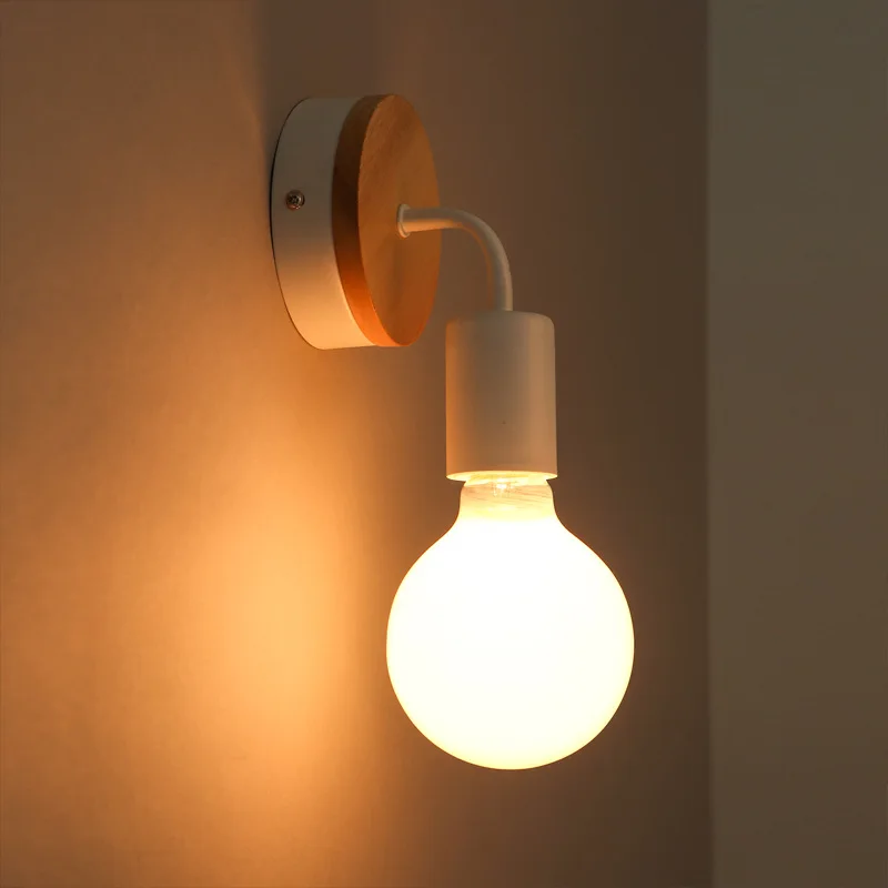 

Modern Minimalist Bedroom Bedside Lamp Wall Lamp Iron Nordic Creative Living Room Wall Lamp Lighting 8003