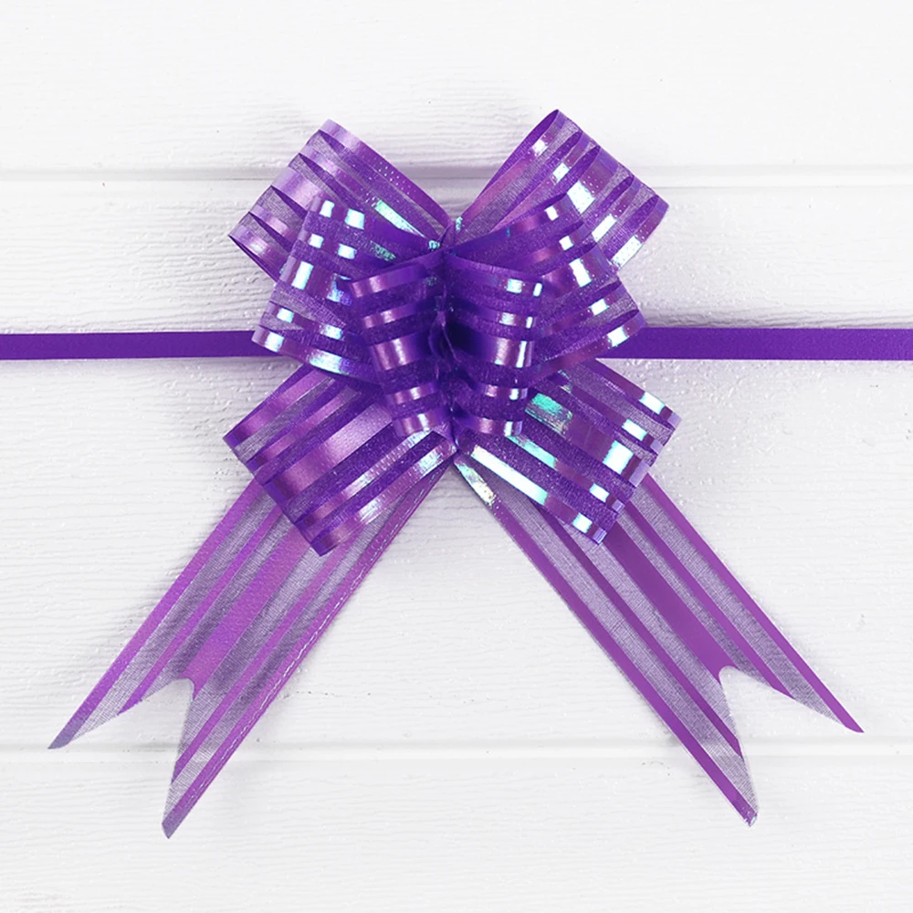 10pcs/pack Organza Yarn Pull Bows Ribbons Wedding Party Flower Decor Gift Hand-Drawn Flowers Wedding Supplies