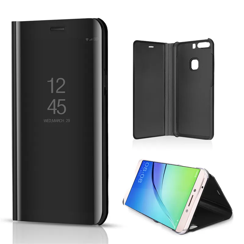 For huawei p10 lite case flip stand clear view smart mirror phone cases