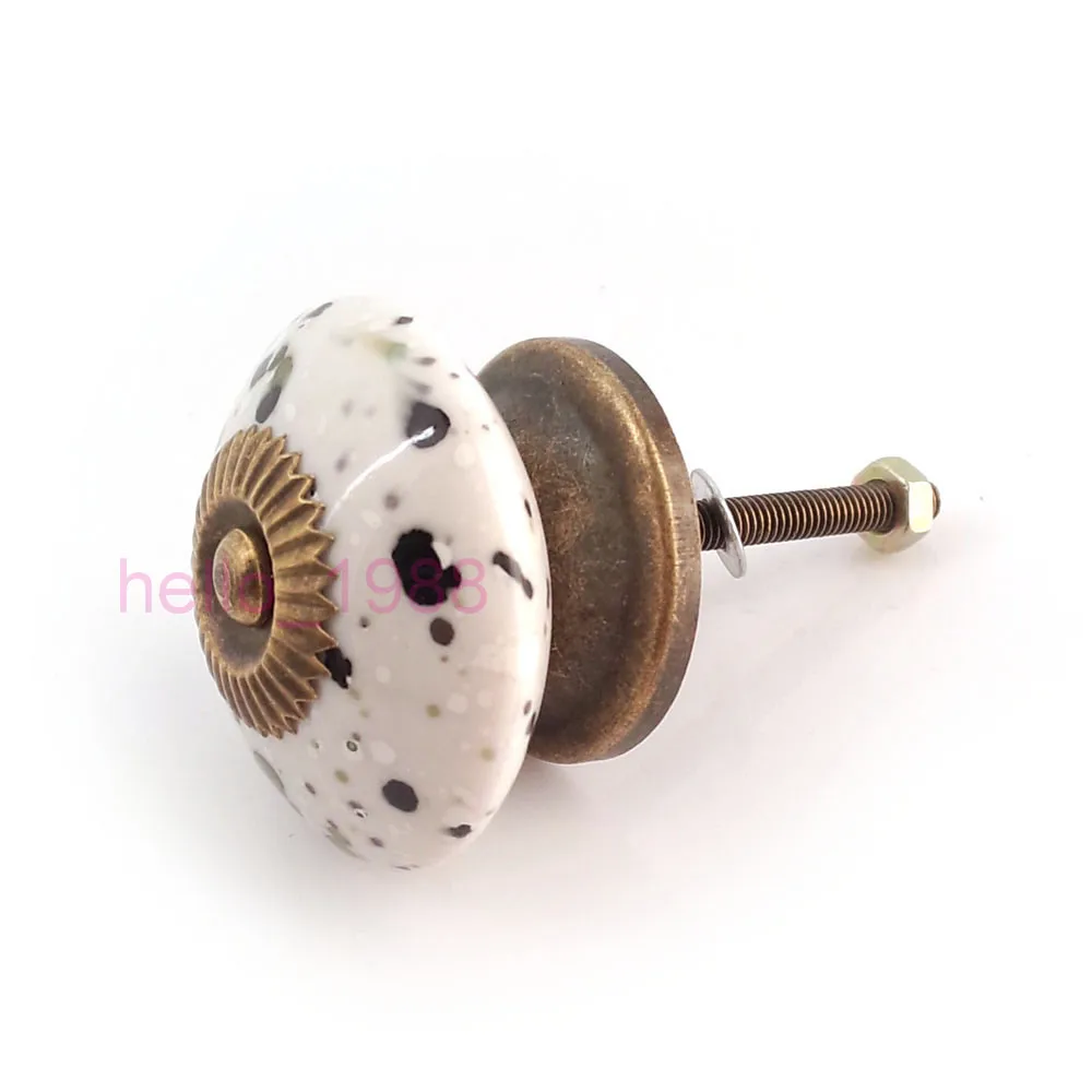 White Retro Saucer Acrylic Cute Knob Kitchen Cupboard Closet