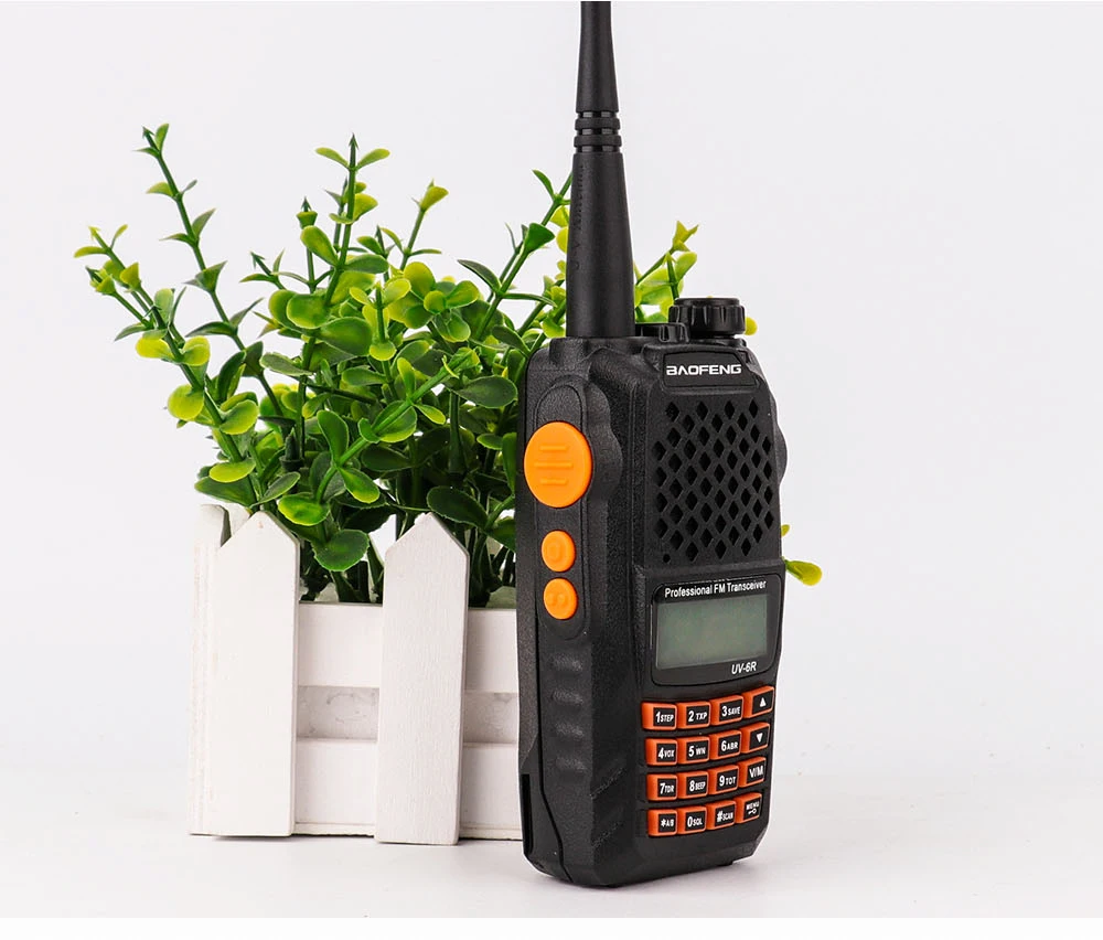 BAOFENG UV-6R VHF UHF Handheld Interphone with LCD Receiver 128 Chs 1750Hz Call Tone CB Radio DTMF Encode Emergency Alarm VOX (20)