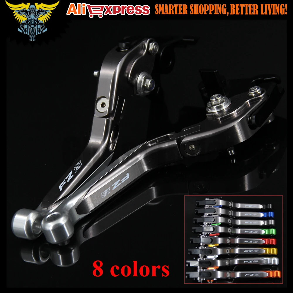 Для Yamaha FZ8 2011 2012 2013 2014 2015 лазерный логотип (FZ8) серебристый + титановый CNC складной
