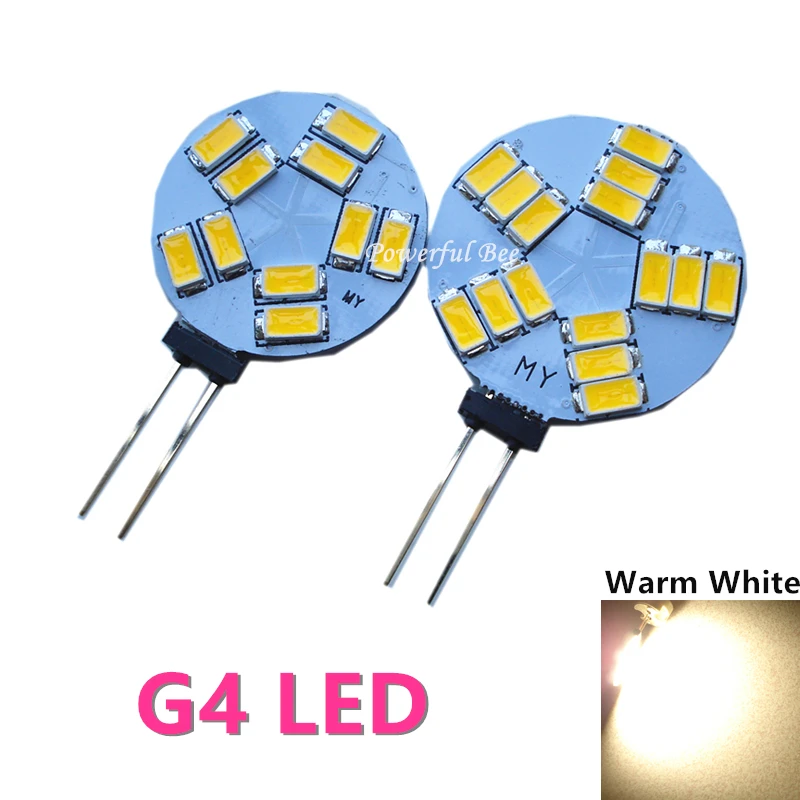 

2 x G4 5630SMD round board 300LM LED DC12V car boat home interior dome reading luggage compartment spot lights bulb