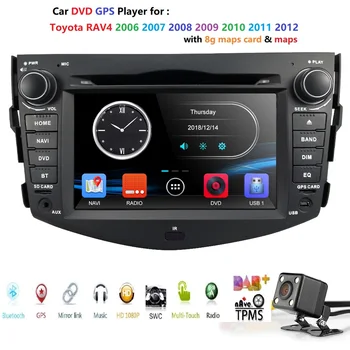 

2Din Car Dvd Player For Toyota RAV4 2007-2011 GPS Navigation Headunit SWC Bluetooth TVbox +Rear camera+ Map