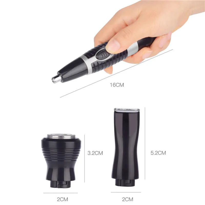 3 in 1 Multi functional Nose Ear Hair Trimmer Beard Eyebrow Hair Clipper Cutter Safe Scraping 2