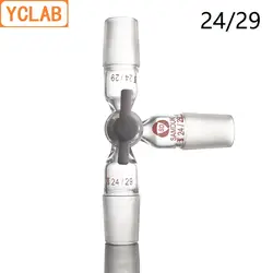 YCLAB клапан Интерфейс с PTFE Plug и 3 24/29 земли в Стекло суставов политетрафторэтилена лаборатория химии оборудования