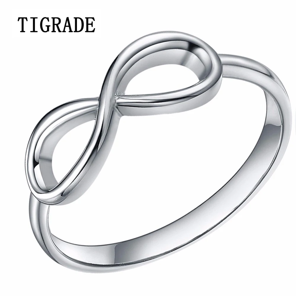 

Women's Silver Ring Wedding Engagement Inlay Crystal Number Eight Fancy Free Shipping Size 4-11