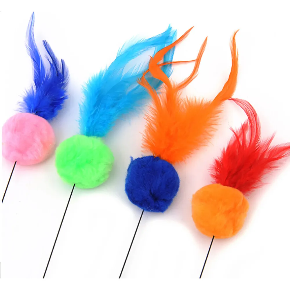 

1PC Kitten Fun Toys Rod with Bell and Feather for Kitten Cat Teaser Interactive drop shipping Pet Product #XTT