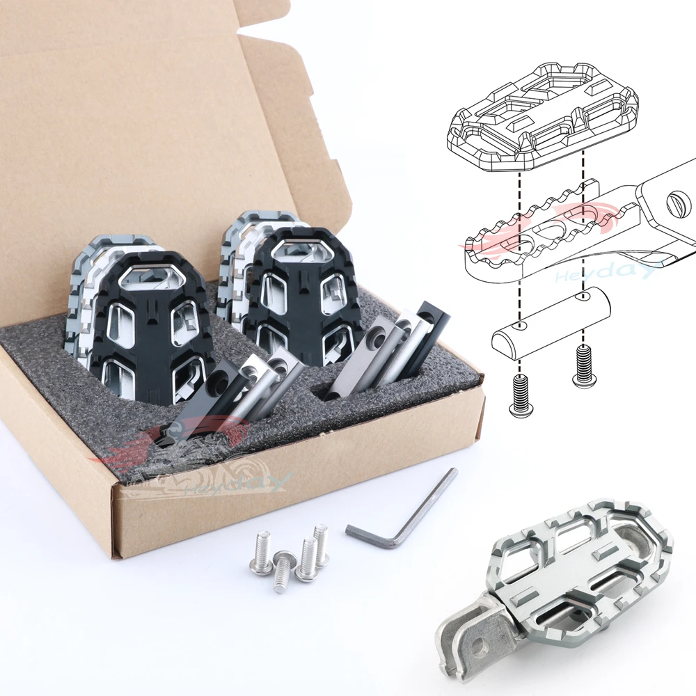 Tanie Wkładka cnc szerokie podstawki pod nogi nakładki na pedały podnóżki dla BMW F750GS F850GS G310GS R1200GS S1000XR R dziewięć T Scrambler R dziewięć T miejskie GS