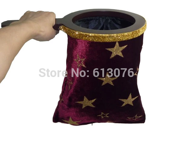 

Deluxe Change Bag With Star Pattern,Repeat Zipper,Large size,Wooden Handle - Magic Tricks,Stage,Gimmick,Comedy,Appearing,For Kid