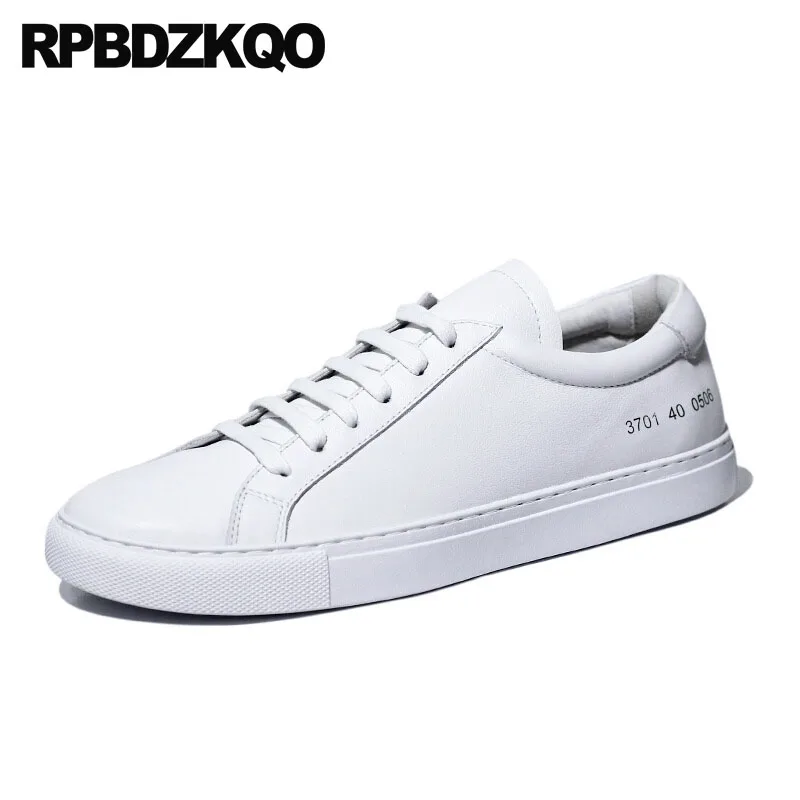 

Lace Up Runway Luxury Men Italy Casual Shoes Trainers Driving Genuine Leather British Style Skate Walking Sneakers Black White
