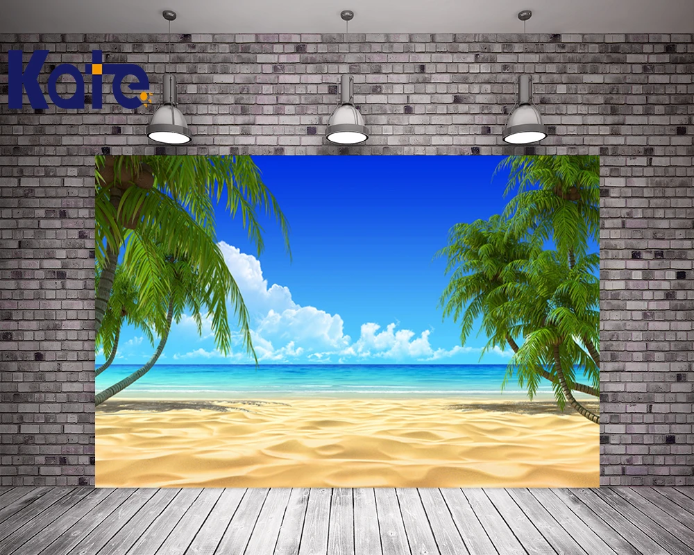 

200X300CM Summer Seaside Photography Studio Background Beach Backdrops Palm Trees Backgrounds for Photo Studio for Children