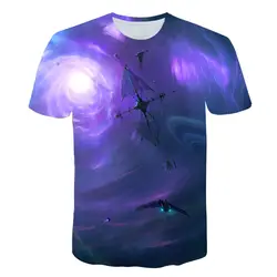 Bluered Galaxy пространство Футболка с принтом летние творческие для мужчин новый 3D короткий рукав футболки Femal психоделическая одежда