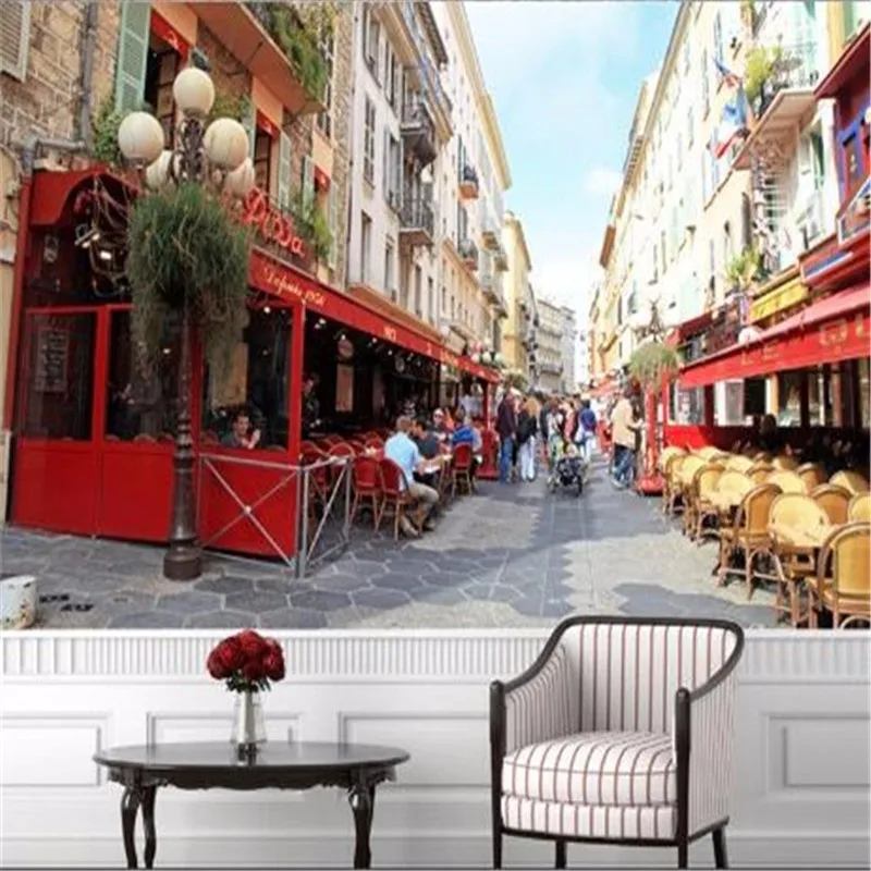 Custom-photo-wallpaper-Continental-topic-French-street-restaurant-lounge-painting-for-living-room-sofa-wall-mural (1)