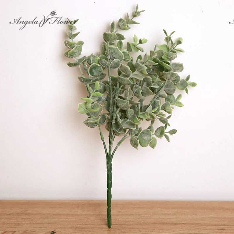 

30cm artificial eucalyptus green plant latex fake accessories grass decor home office party Christmas garden plant wall materal
