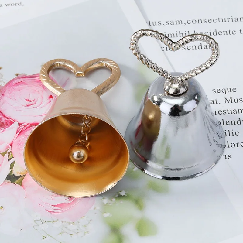 Свадебное Сердце держатель колокольчика клип колокольчика+ карта серебряный колокольчик держатель карточки с именем гостя фото держатель Свадебные Украшения Стола сувениры