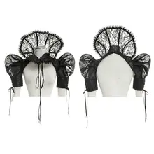 Панк рейв для женщин металлический цветок Готический Лолита воротник Стимпанк Викторианский аристократ короткая куртка Вечеринка Одежда Аксессуары