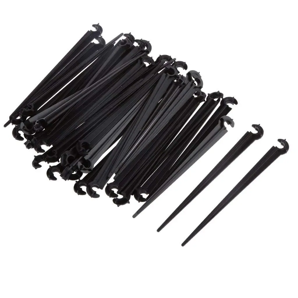

100pcs 11cm Mounting Bracket Irrigation Rod Gardening Bracket C-shaped Holder For 4 / 7mm Irrigation Drip Water Hose
