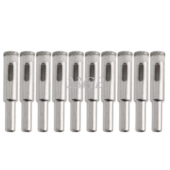 

10mm Diamond Coated Core Drill Bits Hole Saw Glass Tile Ceramic Marble 10PCS/SET M02