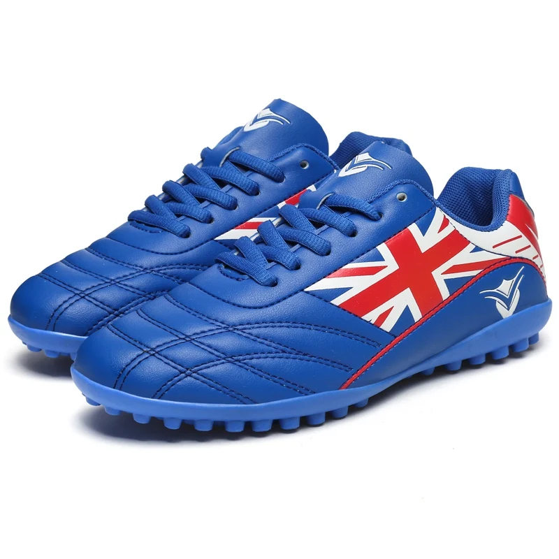 Китайская брендовая футбольная обувь для мужчин, для взрослых и детей, для мальчиков, футбольные кроссовки для помещений, профессиональные TF футбольные кроссовки, футбольные бутсы - Цвет: Blue